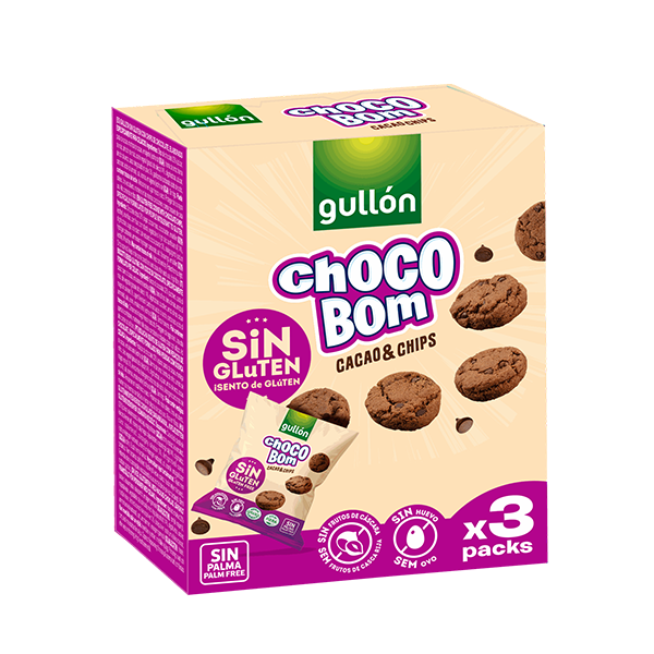 Chocobom Mini Cacao Sin Gluten 40 g (3 ud) Gullon
