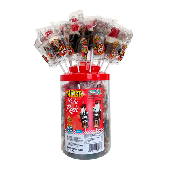 Piruletas Cola Rock 3D Mega Pica 27 g Sugars Magic