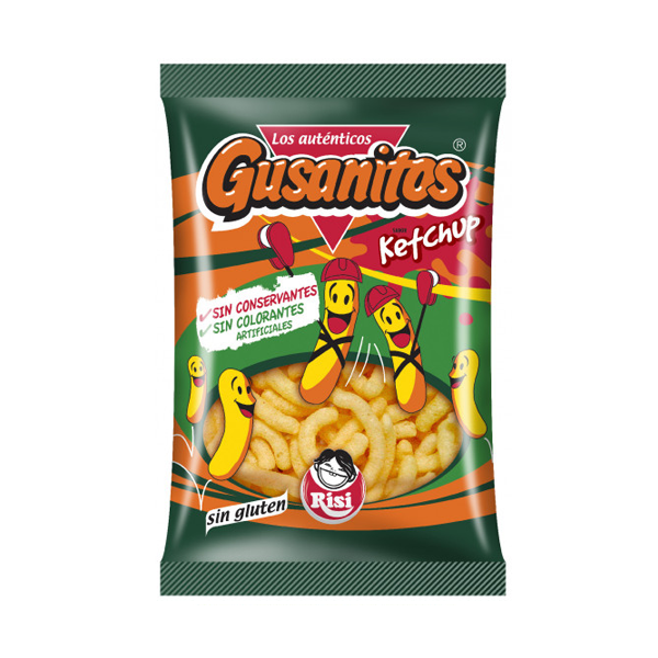 Gusanitos ketchup 35 g (30 ud) Risi