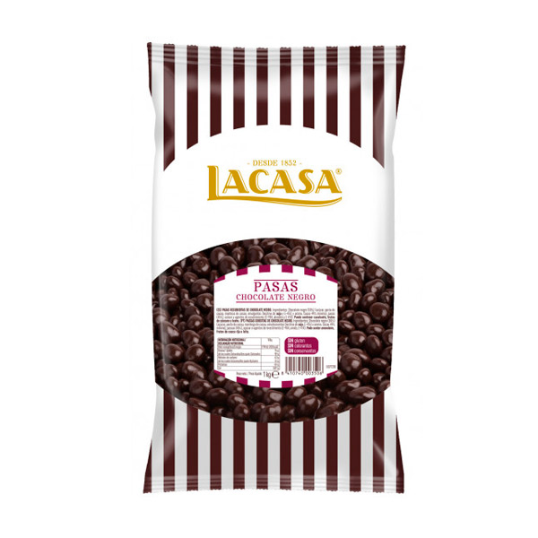 Pasas chocolate negro 1 kg Lacasa