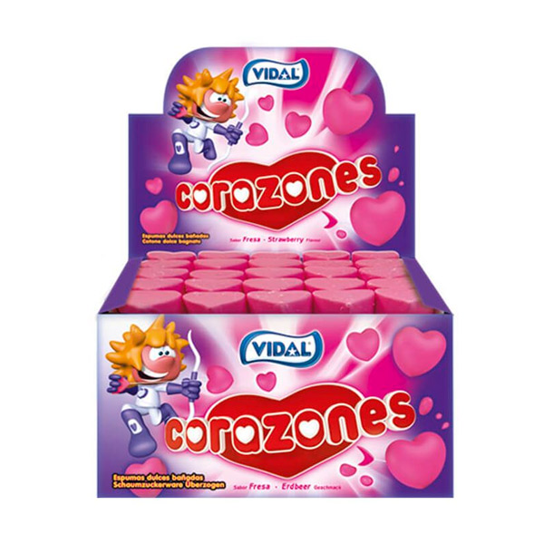 Corazones choco-fresa 75 ud Vidal