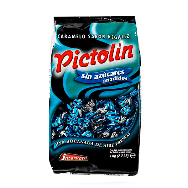 Caramelos Pictolin regaliz s/a 1 kg Intervan