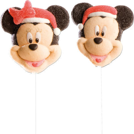 Piruletas Silueta Mickey Minnie Navidad 12u Dekora