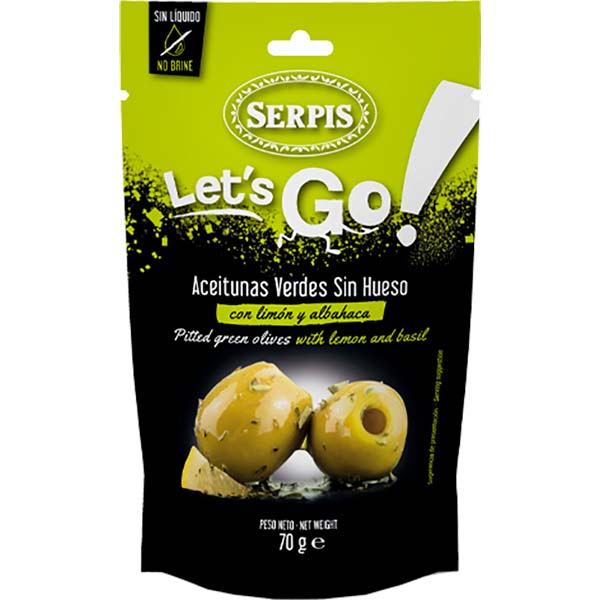 Aceitunas Let''S Go Limon Y Albahaca 70 g (8 ud)