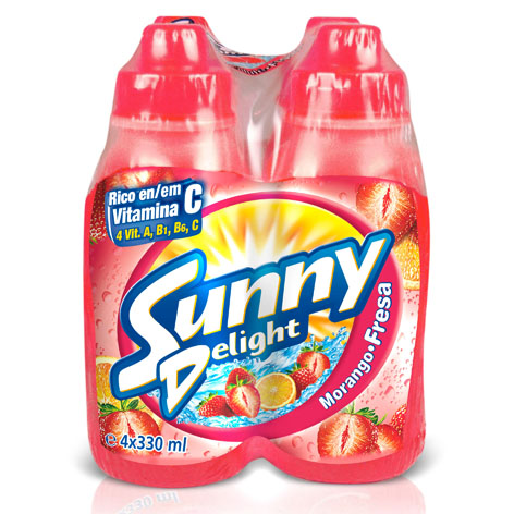 4 Botellas Sunny Delight Naranja Fresa 300ml