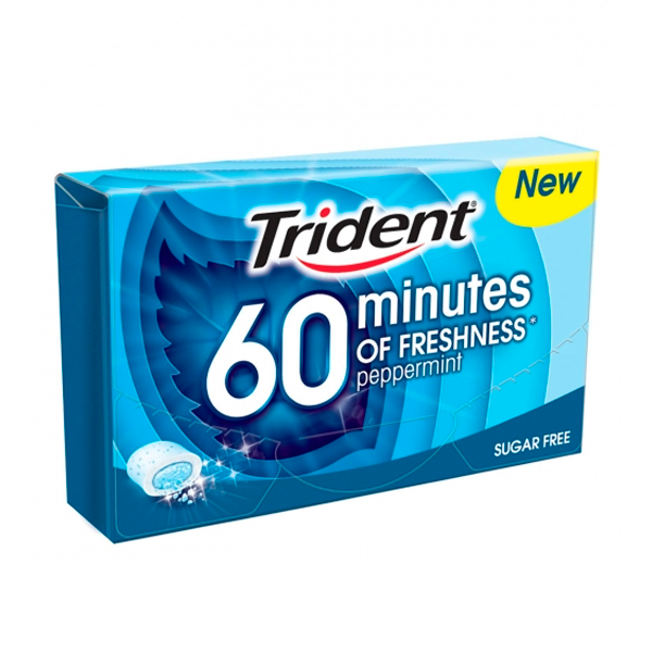 Chicle Menta Gragea Trident 60 Minutos