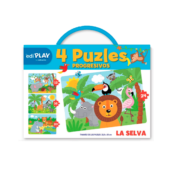 Edi Play Caja Puzzles Progresivos Selva 5u