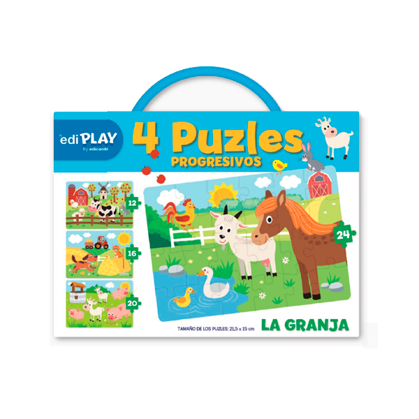 Edi Play Caja Puzzles Progresivos Granja 5u