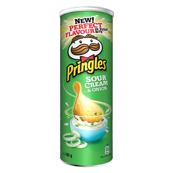 Pringles sour cream & onion 165 g (19 ud)
