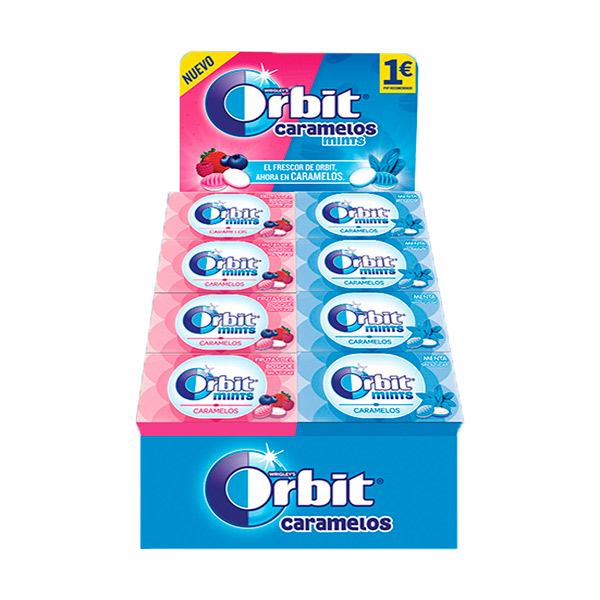 Lote caramelos mints 1€ 32 ud Orbit