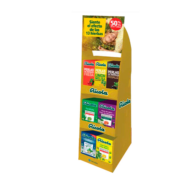 Expositor Ricola promo 2ª unidad 50% descuento 28 ud