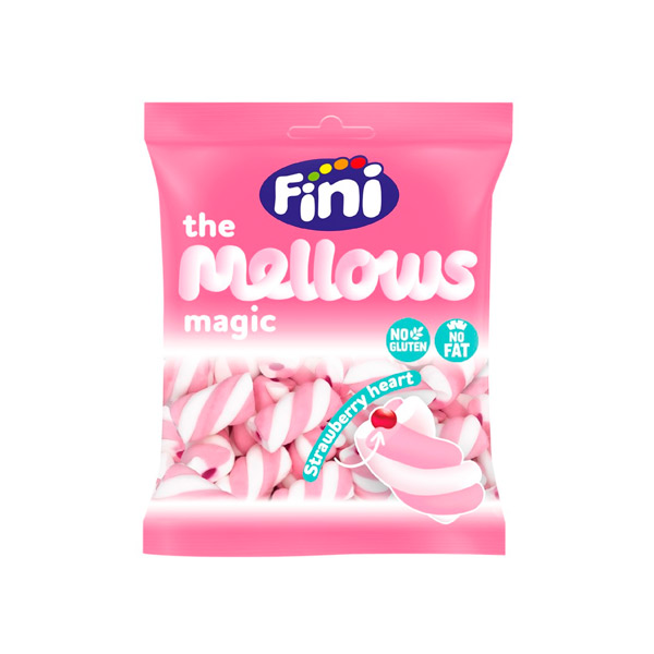 Mellows Magic Twisty relleno fresa 80 g (12 ud) Fini