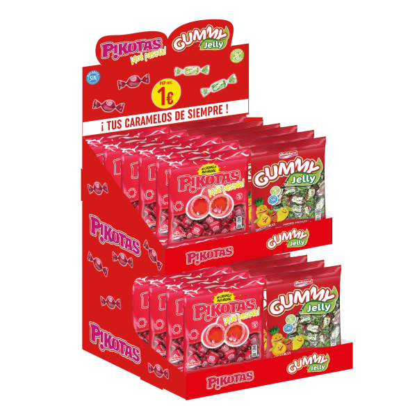 Expositor Gummy Jelly y Pikotas (35 + 5 ud) 1€ Lacasa
