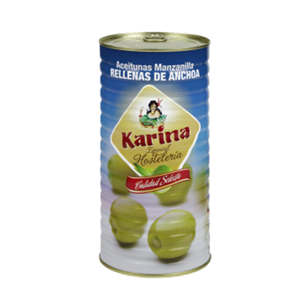 Aceitunas rellenas de anchoa 1,5 kg (6 ud) Karina