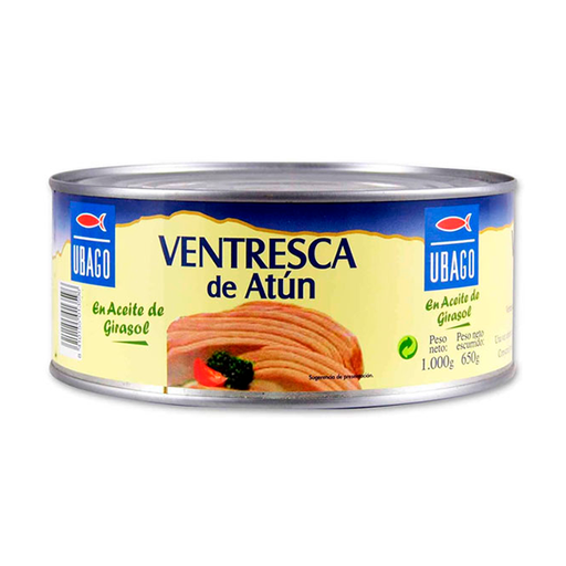 [8410155010366] Ventresca de atún claro 1 kg (6 ud) Ubago