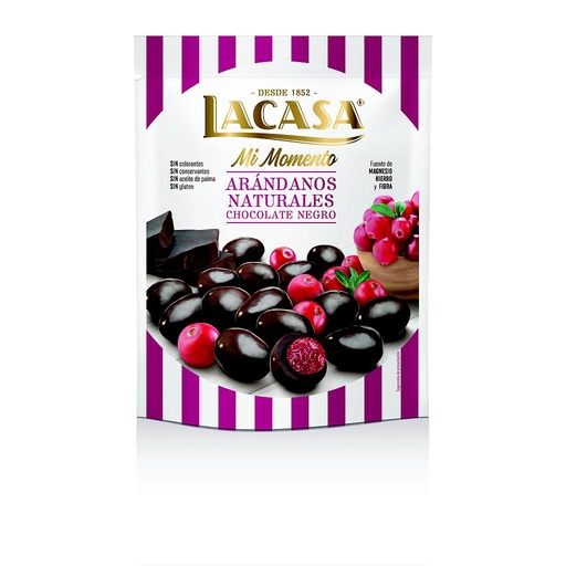 [18410740911730] Arandanos Chocolate Negro Doypack 125gx9u Lacasa