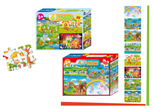 [8427651000777] Puzzles Didácticos 25cm 4x25piezas