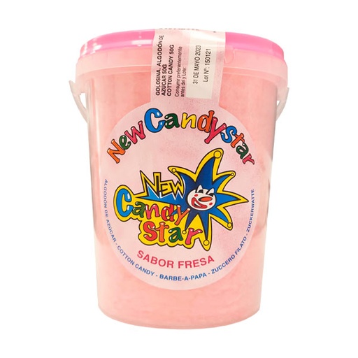 [8429826062610] Algodón de azúcar fresa 50 g (6 ud) New Candy Star