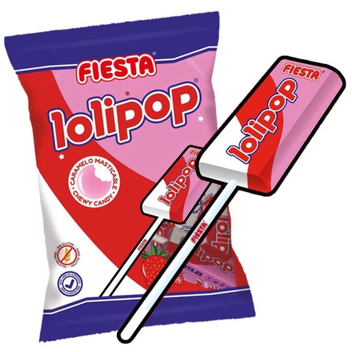 [QC14207] Caramelo Lolipop Fresa 4 Ud 48536 Fiesta